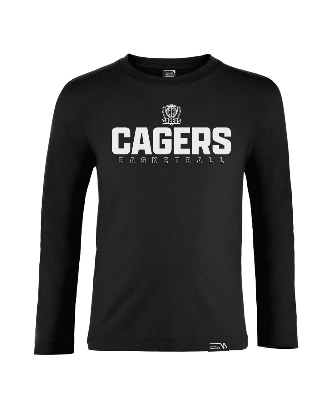Cagers Basketball 24/25 Kids Long Sleeve Cotton Top