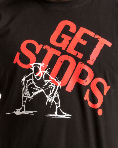 Get Stops Mens Black T-Shirt