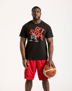 Get Stops Mens Black T-Shirt