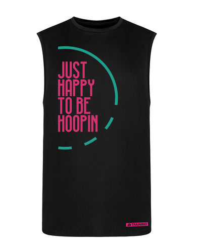 Just Happy To Be Hoopin Black Performance Vest