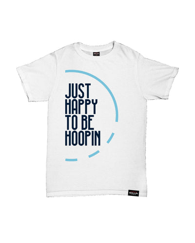 Just Happy To Be Hoopin Kids White T-Shirt