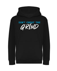 Don't Cheat The Grind V4 Aqua Kids Black Organic Hoodie