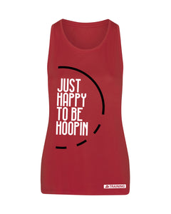 Just Happy To Be Hoopin Fire Red Womens Performance Vest