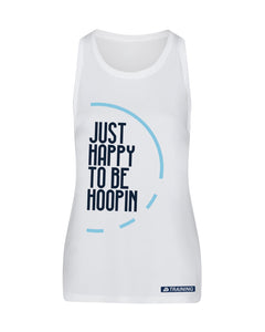 Just Happy To Be Hoopin White Womens Performance Vest