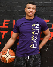 Vertical AB Mens Purple T-Shirt